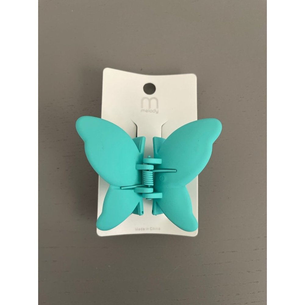 NEW TEAL BUTTERFLY HAIR CLIP SOFT MATTE COLOR HAIR ACCESSORIES
